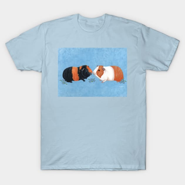 Guinea Pigs and Flowers T-Shirt by WolfySilver